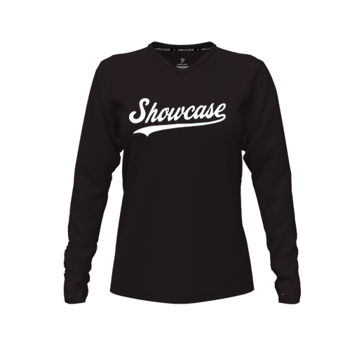 [FTLVCFBK-FYXS-LOGO3] Decker Comfort T-Shirt (Female Youth XS, Black, V Neck, Logo 3, Long Sleeve)