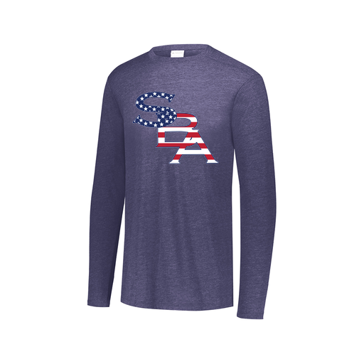 [3075.U22.XS-LOGO1] Decker Men's Tri-Blend T-Shirt - Long Sleeve (Adult XS, Navy, Logo 1)